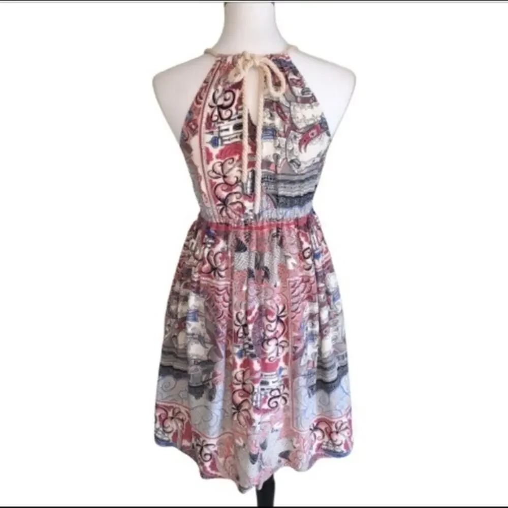 Anthro Floreat Castle Lake Rope Tie Dress XS EUC - Picture 4 of 8